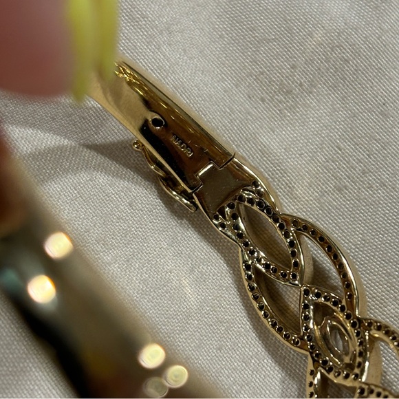 NADRI Hinge Bracelet - Gold with CZ detailing - Picture 6 of 8